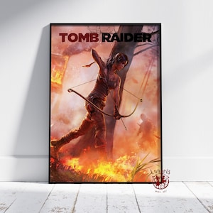 Tomb Raider Poster | Lara Croft Wall Art | Unframed Canvas Print | Gift Game Poster #4