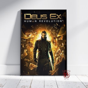Deus Ex Poster | Adam Jensen Wall Art | Unframed Canvas Print | Gift Game Poster
