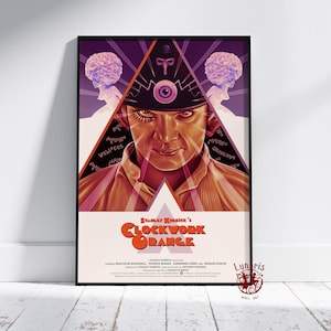 A Clockwork Orange Poster | Malcolm McDowell Wall Art | Unframed Canvas Print | Gift Movie Poster