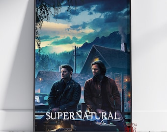 Supernatural Poster | Sam Winchester Wall Art | Unframed Canvas Print | Gift TV Show Poster