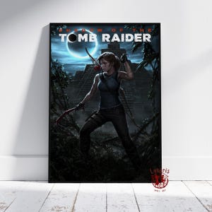 Tomb Raider Poster | Lara Croft Wall Art | Unframed Canvas Print | Gift Game Poster #6