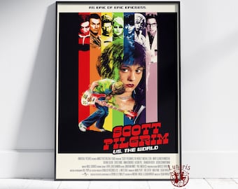 Scott Pilgrim vs. the World Poster | Ramona Flowers Wall Art | Unframed Canvas Print | Gift Movie Poster