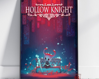 Hohler Ritter Poster | Hallownest Wandkunst | Ungerahmt Leinwanddruck | Geschenk Spiel Poster