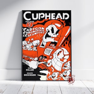 Cuphead Poster | Mugman Wall Art | Unframed Canvas Print | Gift Game Poster #2