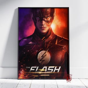 Flash-affisch | Barry Allen-väggkonst | Oinramad canvastavla | Presentaffisch för TV-program