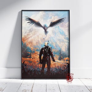 The Witcher 3 Wild Hunt Poster | Geralt of Rivia Wall Art | Unframed Canvas Print | Gift Game Poster #2