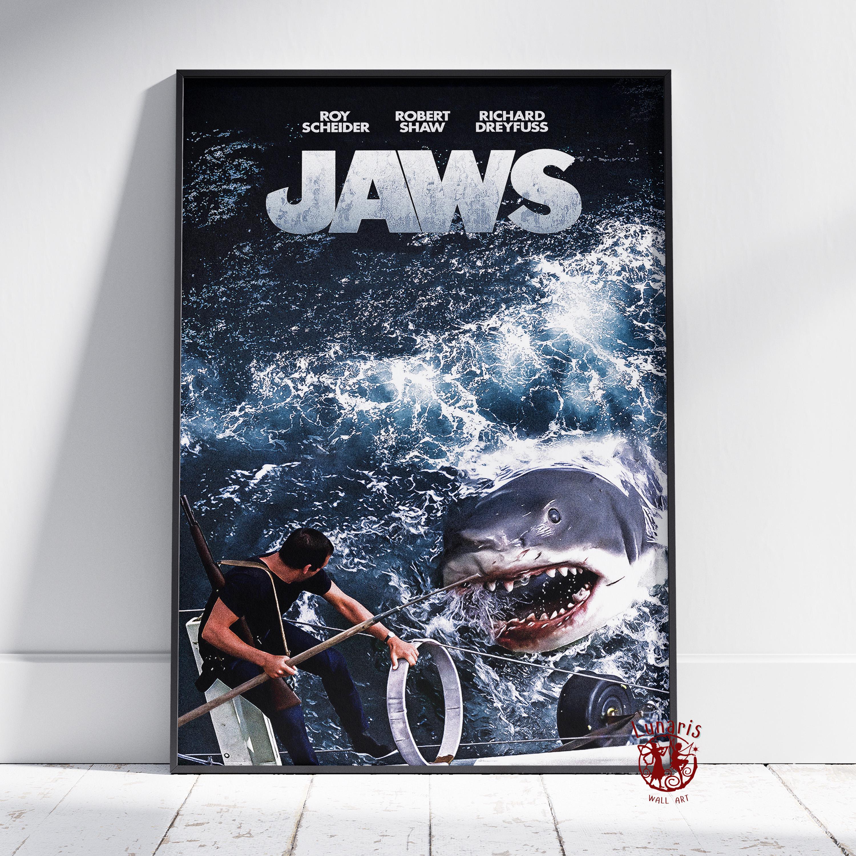 Jaws Poster | Brody Wall Art | Unframed Canvas Print | Gift Movie