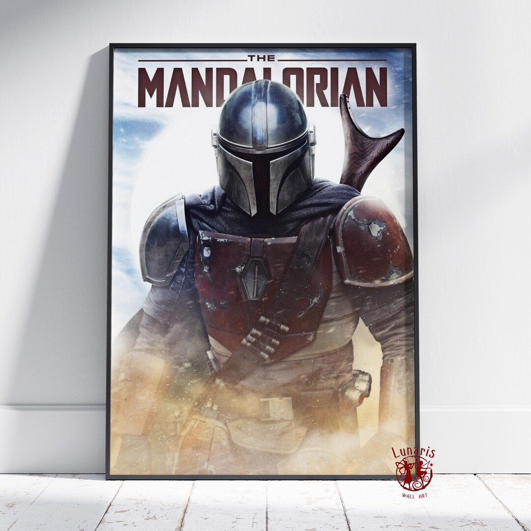 The Mandalorian Poster | Star Wars Wall Art | Unframed Canvas Print ...