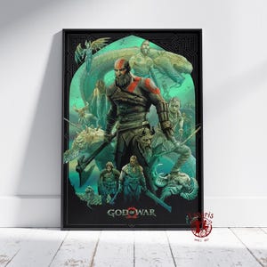 God of War Poster | Kratos Wall Art | Unframed Canvas Print | Gift Game Poster #2