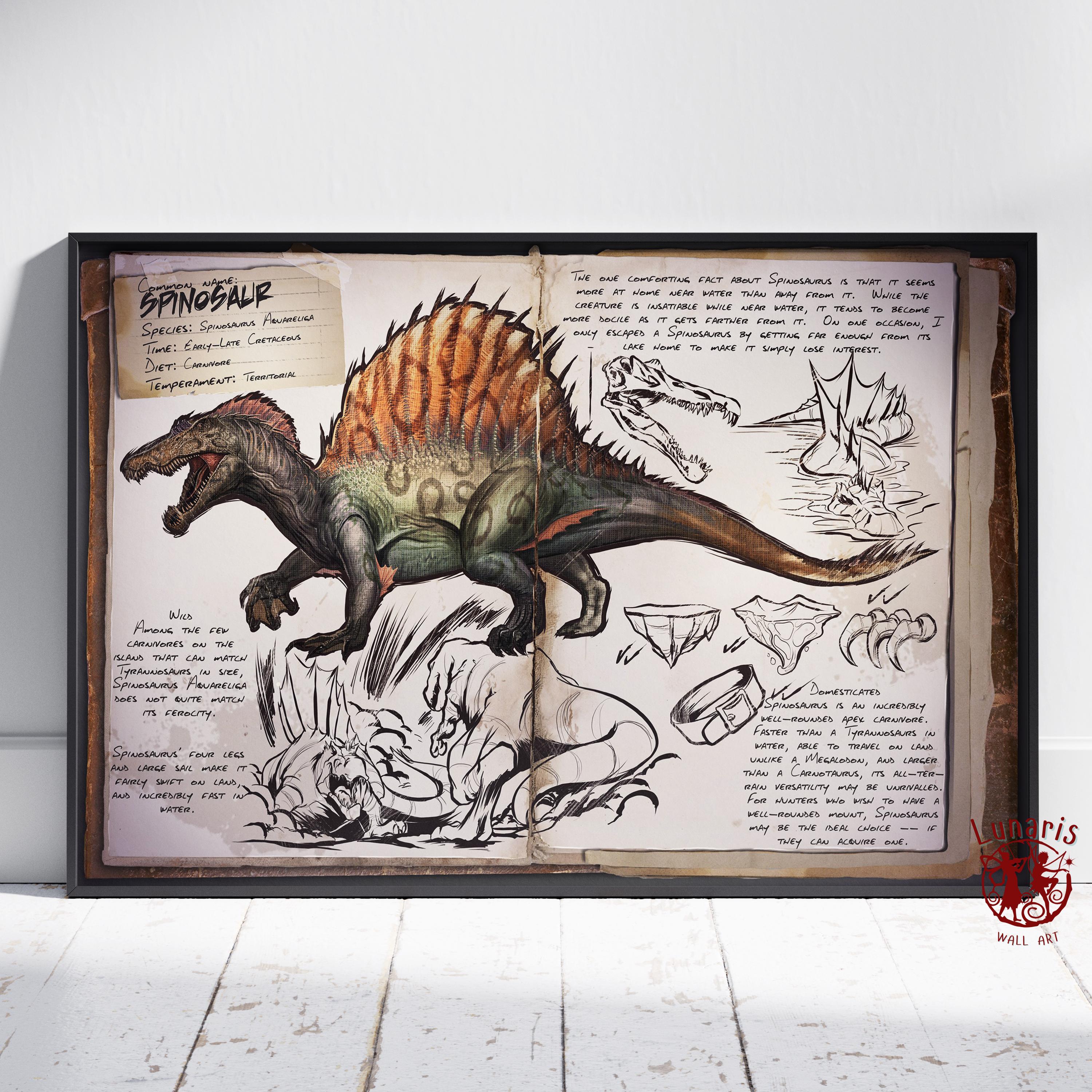 Ark Survival Evolved Dossiers Poster | Spinosaur Wall Art