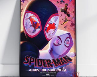 Spider-Man: Across the Spider-Verse-poster | Miles Morales kunst aan de muur | Niet ingelijste canvasafdruk | Cadeau filmposter