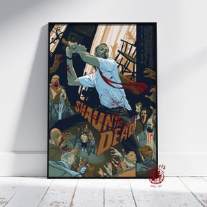 Póster de Shaun of the Dead / Arte mural de Simon Pegg / Impresión en lienzo sin marco / Póster de película de regalo