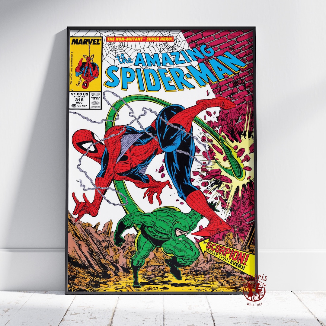 Spider-man Comic Poster | Peter Parker Wall Art | Unframed Canvas Print ...