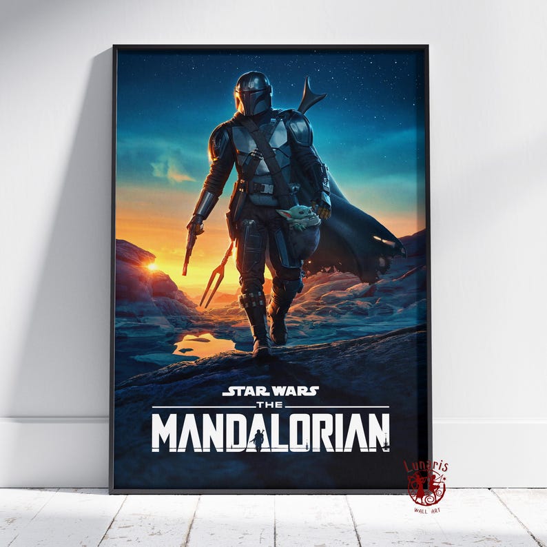 The Mandalorian Poster | Star Wars Wall Art | Unframed Canvas Print ...
