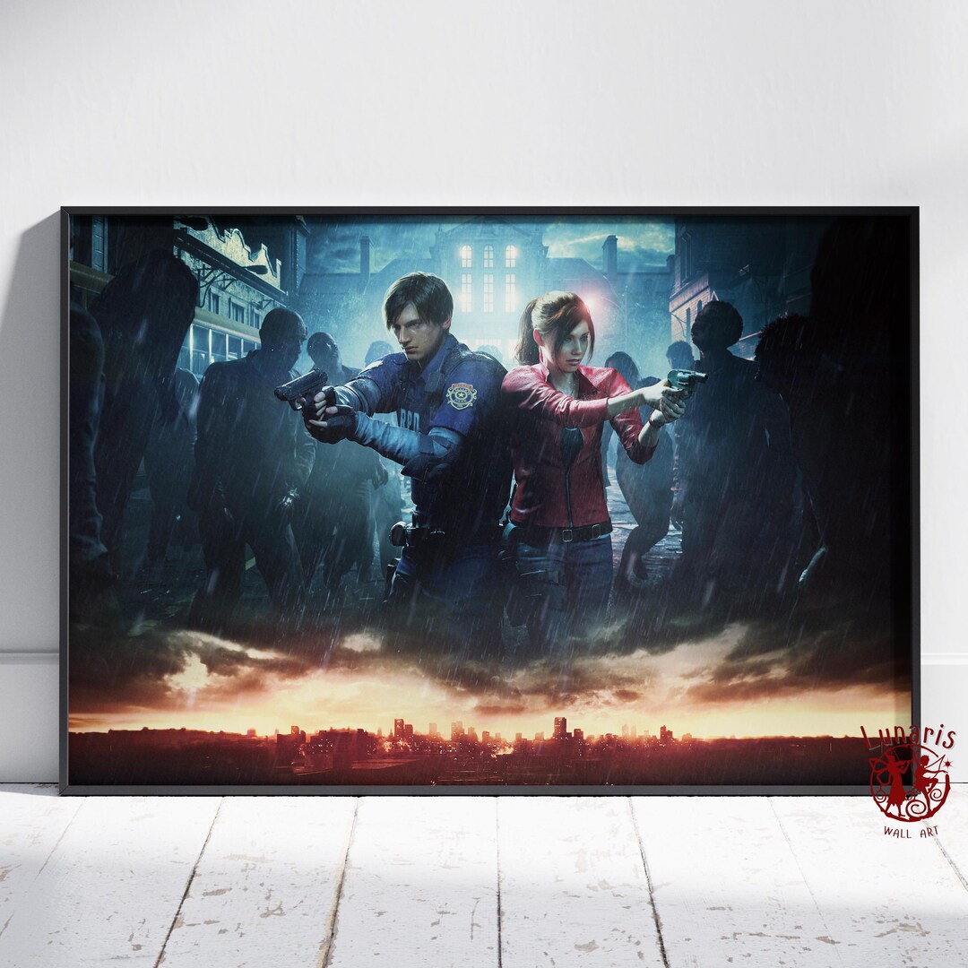 resident-evil-2-poster-claire-redfield-wall-art-unframed-canvas