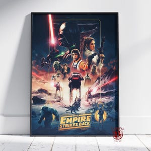 Pôster de Star Wars: Episódio V | Arte de parede de O Império Contra-Ataca | Impressão em tela sem moldura | Pôster de filme para presente