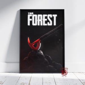 Poster mit Waldmotiv Survival Spiel Wand Kunst | Ungerahmt Leinwanddruck | Geschenk Spiel Poster