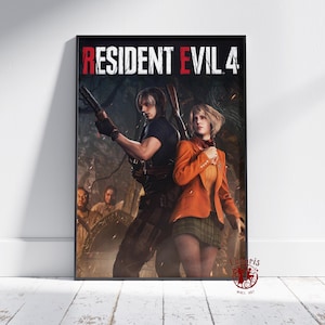 Resident Evil 4 Poster | Scott Kennedy Wall Art | Unframed Canvas Print | Gift Game Poster