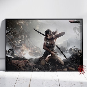 Tomb Raider Poster | Lara Croft Wall Art | Unframed Canvas Print | Gift Game Poster #2