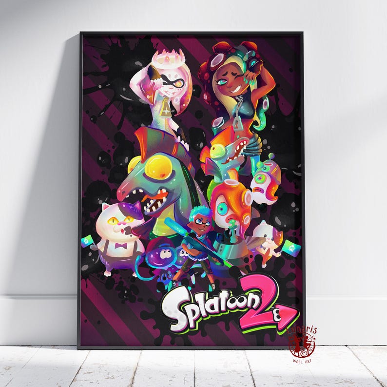 Splatposts Splatoon Splatoon Poster | the Splatlands Wall Art | Unframed Canvas Print ...