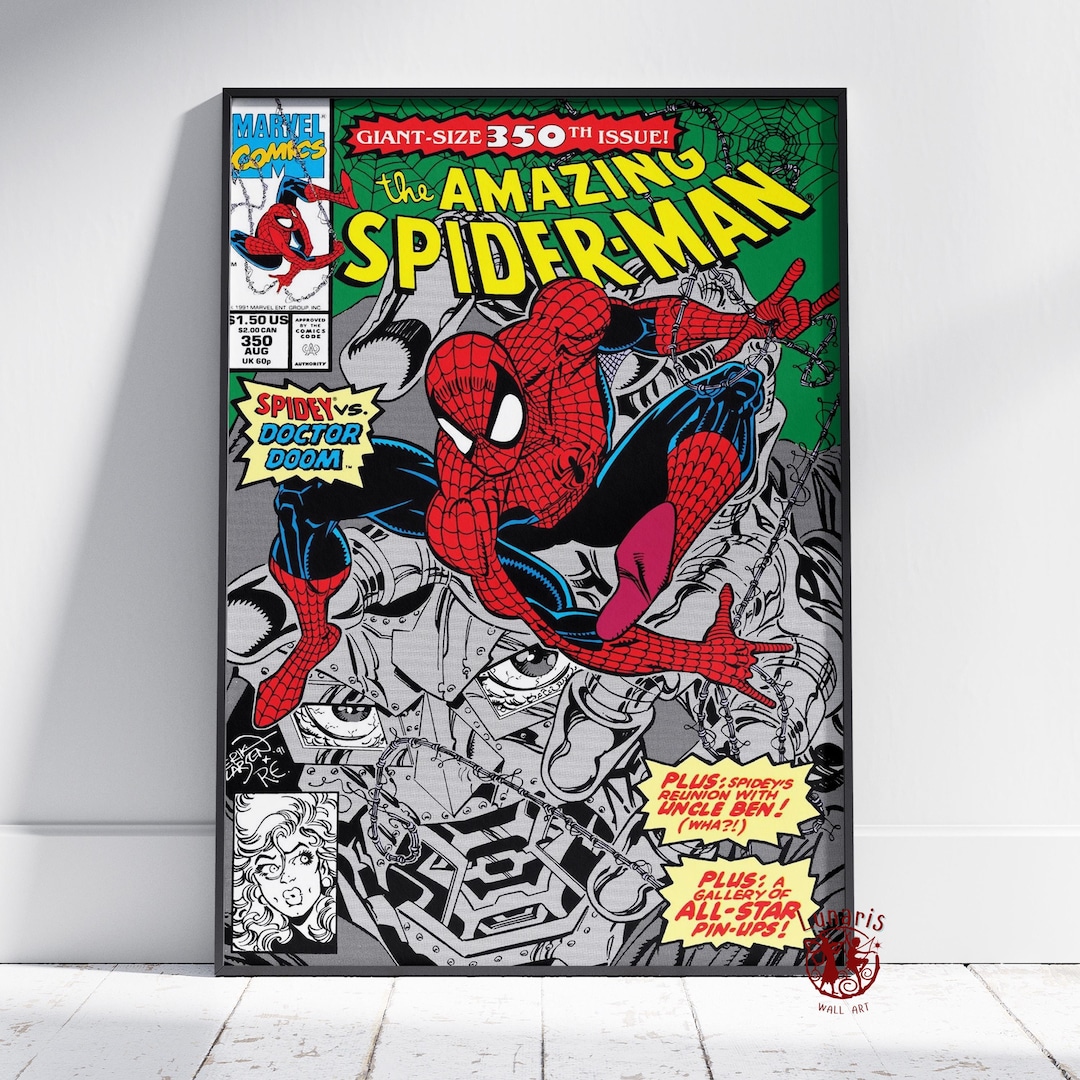 Spider-man Comic Poster | Peter Parker Wall Art | Unframed Canvas Print ...