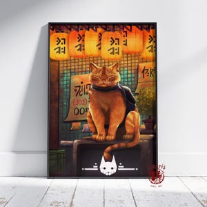 Stray Poster | Adventure Game Wall Art | Unframed Canvas Print | Gift Game Poster