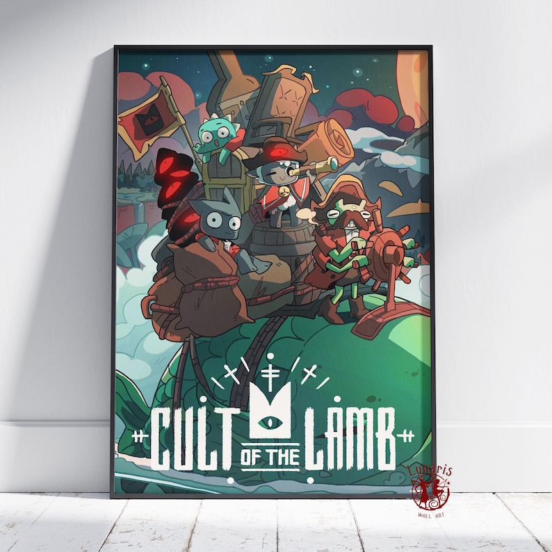 Cult of the Lamb Poster | the Lamb Wall Art | Unframed Canvas Print ...