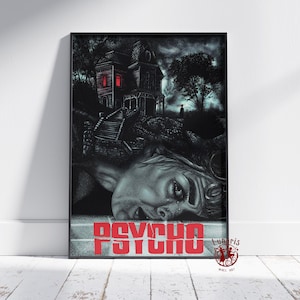 Psycho Poster | Alfred Hitchcock Wall Art | Unframed Canvas Print | Gift Movie Poster