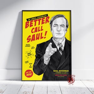 Lieber Call Saul Poster | Saul Goodman Wandkunst | Ungerahmt Leinwanddruck | Geschenk TV-Sendung Poster