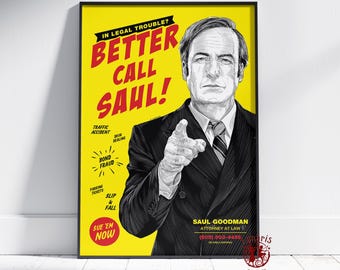 Better Call Saul-affisch | Saul Goodman-väggkonst | Oinramad canvastavla | Presentaffisch med TV-program