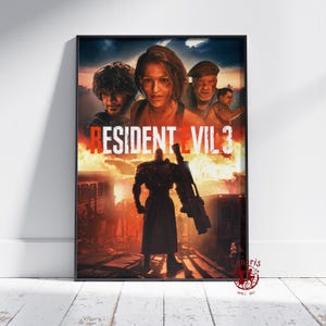 Resident Evil 3 Poster | Jill Valentine Wall Art | Unframed Canvas Print | Gift Game Poster