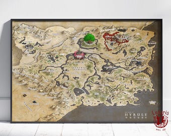 ゼルダの伝説、時のオカリナのハイラルの地図 - 英語またはハイリア語