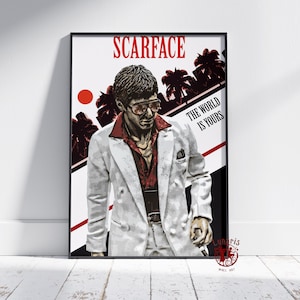 Scarface Poster | Tony Montana Wall Art | Unframed Canvas Print | Gift Movie Poster