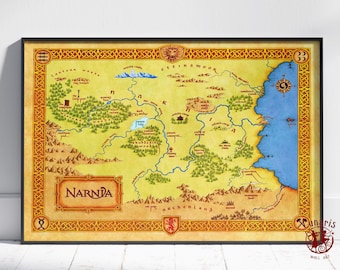 The Chronicles of Narnia Map Poster | The Map of Narnia Wall Art | Unframed Canvas Print | Gift Movie Poster