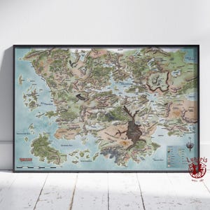 Dungeons and Dragons Faerun Poster | Forgotten Realms Wall Art | Unframed Canvas Print | Gift Game Poster #2