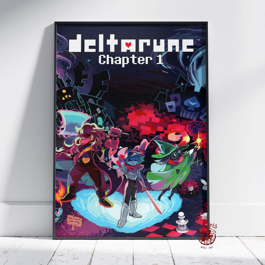 Delta Rune Main Character Deltarune Poster | Kris Dreemurr Wall Art | Unframed Canvas Print ...