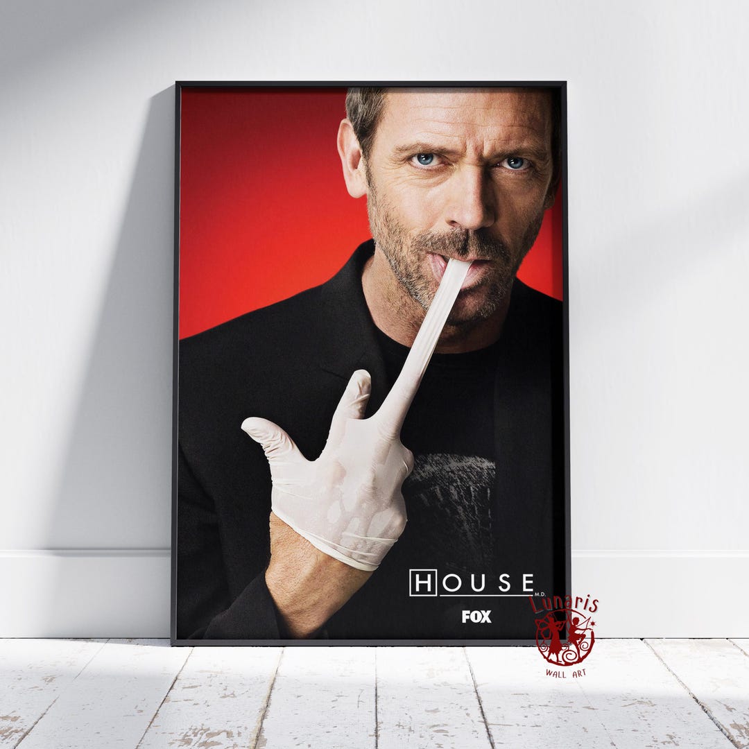 House Poster Gregory House Wall Art Unframed Canvas Print Gift  TV Show Poster