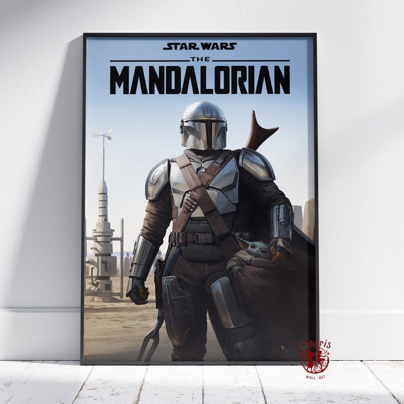 The Mandalorian Poster | Star Wars Wall Art | Unframed Canvas Print ...