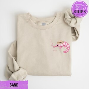 Funny Shrimp Sweatshirt / Goofy Shrimp Hoodie for Women / Cute Seafood Sweatshirt / Foodie Gift / Quirky Shrimp Sweater / Seafood Lover