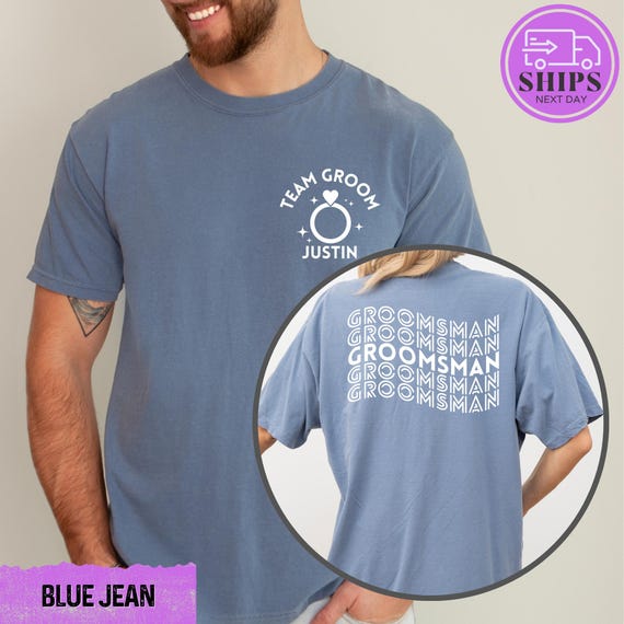 Custom Groomsman Shirt, Wedding Party Tee, Personalized Comfort Colors® T-shirt for Groom and Groomsmen