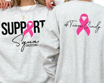 Personalized Breast Cancer Support Sweatshirt / Custom Pink October Hoodie / Awareness Crewneck Gift for Mom Her / Warriors Wear Pink
