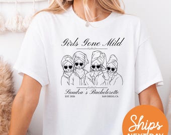 Camiseta de despedida de soltera "Girls Gone Mild", camiseta divertida de pijama de gato para despedida de soltera.