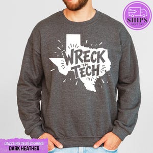 Texas Tech Sweatshirt / Wreck Em Tech Hoodie / Texas Football Crewneck / Game Day Sweatshirt / Red Raiders Hoodie / Texas Fan Gift