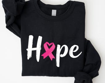 Breast Cancer Awareness Sweatshirt, Pink Ribbon Hoodie, Survivor Support Crewneck, Hope Cancer Awareness Gift