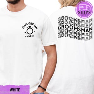 a man and a woman wearing white shirts
