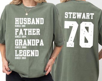 Personalized 70th Birthday Comfort Colors Shirt: Grandpa, Dad Gift