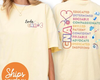 Camiseta personalizada para auxiliar de enfermería, regalo para auxiliar de enfermería certificado, camiseta de agradecimiento para enfermeras, camiseta para la semana de los auxiliares de enfermería, para trabajadores de la salud.