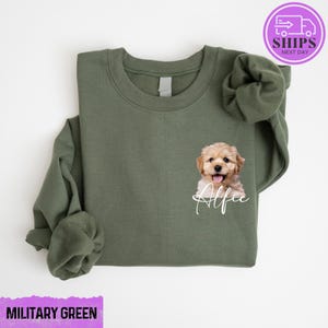 Custom Pet Sweatshirt / Personalized Dog Portrait Hoodie / Pet Lover Gift / Dog Mom Crewneck / Pet Memorial Sweater / Dog Face Shirt