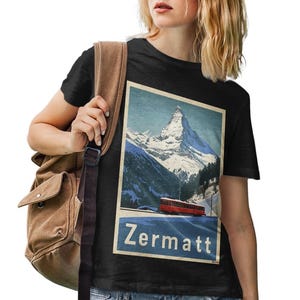 Zermatt T Shirt, Vintage Travel Poster Print