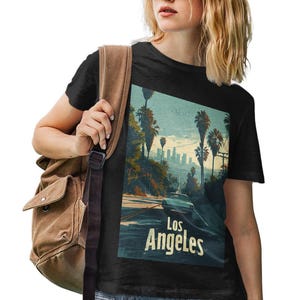 Los Angeles T Shirt, Vintage Travel Poster Print